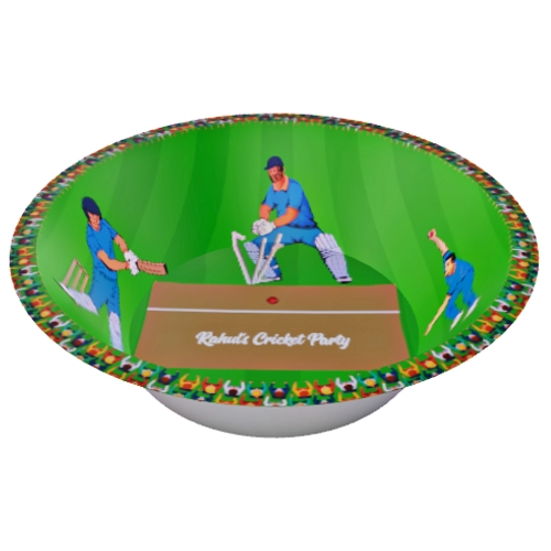 Cricket Party Bowl – Personalized or Plain | Leakproof, Fully Printed